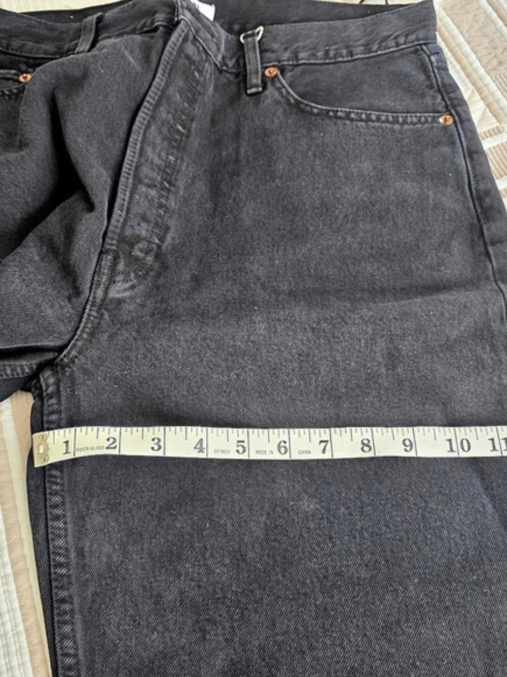 RE/DONE 90s Crop Low Slung Straight Leg Jeans in Black Size 30 NWT - Picture 6 of 6